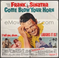 6j061 COME BLOW YOUR HORN 6sh 1963 close up of laughing Frank Sinatra, from Neil Simon's play!