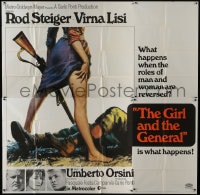 6j072 GIRL & THE GENERAL 6sh 1967 art of sexy Virna Lisi's legs & gun standing over soldier!