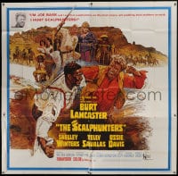 6j106 SCALPHUNTERS 6sh 1968 great art of Burt Lancaster & Ossie Davis fighting in mud!