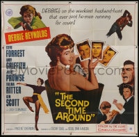 6j107 SECOND TIME AROUND 6sh 1961 Debbie Reynolds with gun & naked in wash tub holding photos!