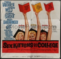 6j108 SEX KITTENS GO TO COLLEGE 6sh 1960 sexy art of Van Doren, Tuesday Weld & Bardot's sister!