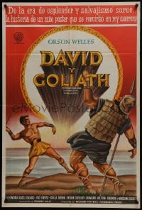 6j169 DAVID & GOLIATH Argentinean 1961 Orson Welles as King Saul, art of Ivo Payer as David!