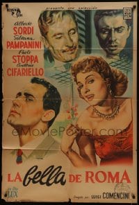6j200 LA BELLA DI ROMA Argentinean 1955 art of Alberto Sordi, Pampanini, Stoppa & Cifariello, rare!