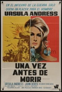 6j219 ONCE BEFORE I DIE Argentinean 1966 Ursula Andress, violent acts committed in the name of war!