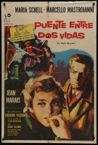 6j247 WHITE NIGHTS Argentinean 1958 Visconti, art of Maria Schell & Jean Marais, Dostoyevsky, rare!