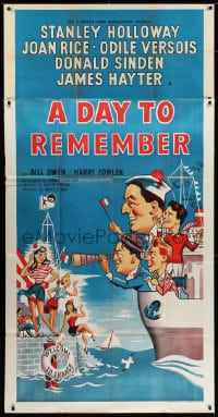 6j041 DAY TO REMEMBER English 3sh 1953 great art of Stanley Holloway & men on boat + sexy women!