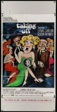 6j046 TAKING OFF English 3sh 1971 Milos Forman's first American movie, wacky art by Bacha!