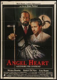 6j338 ANGEL HEART Italian 1p 1987 Casaro art of Robert DeNiro & Mickey Rourke, Alan Parker!