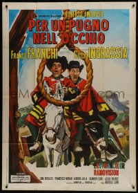 6j388 FISTFUL OF KNUCKLES Italian 1p 1965 Franco & Ciccio, wacky spaghetti western art by Deseta!