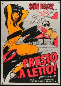 6j416 JACK & JENNY dayglo Italian 1p 1968 fantastic cartoon-like artwork sexy naked Senta Berger!