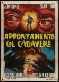 6j480 TRAUMA Italian 1p 1964 John Conte, psycho-thriller nightmare, cool different artwork!