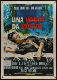 6j487 UNA VOGLIA DA MORIRE Italian 1p 1965 close up art of sexy near-naked Annie Girardot in bed!