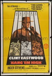 6k451 HANG 'EM HIGH Aust 1sh 1970 great art of Clint Eastwood in a classic tale of revenge!
