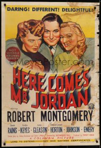 6k452 HERE COMES MR. JORDAN Aust 1sh 1942 boxer Robert Montgomery reincarnated as super rich man!