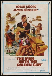 6k455 MAN WITH THE GOLDEN GUN Aust 1sh 1974 Roger Moore as James Bond by Robert McGinnis!