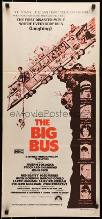 6k514 BIG BUS Aust daybill R1970s Jack Davis art, first disaster movie where everyone dies laughing!