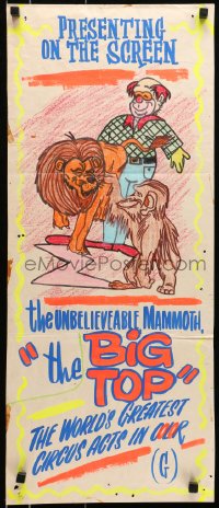 6k516 BIG TOP Aust daybill 1970s circus art, presenting on the screen the unbelievable mammoth!