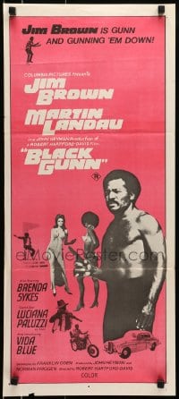 6k517 BLACK GUNN Aust daybill 1972 Jim Brown is dynamite, Luciana Paluzzi, Brenda Sykes