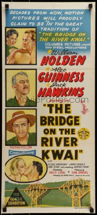 6k532 BRIDGE ON THE RIVER KWAI Aust daybill 1958 William Holden, David Lean classic, art!