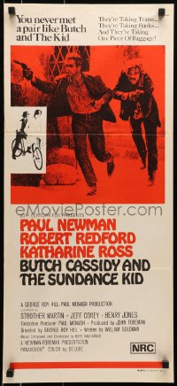 6k539 BUTCH CASSIDY & THE SUNDANCE KID Aust daybill R1973 Paul Newman, Robert Redford, Ross!