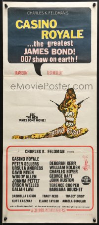 6k551 CASINO ROYALE Aust daybill 1967 David Niven, Andress, all-star James Bond spy spoof