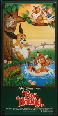 6k647 FOX & THE HOUND Aust daybill R1989 friends who didn't know they were supposed to be enemies!