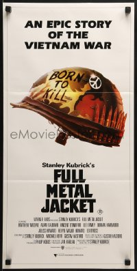 6k652 FULL METAL JACKET Aust daybill 1987 Stanley Kubrick Vietnam War movie, Philip Castle art!