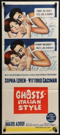 6k656 GHOSTS - ITALIAN STYLE Aust daybill 1968 sexy Sophia Loren in bed with ghost & Vittorio Gassman!
