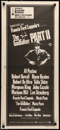 6k661 GODFATHER PART II Aust daybill 1975 Al Pacino in Francis Ford Coppola classic crime sequel!