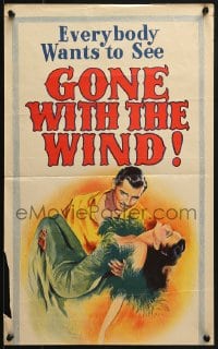 6k664 GONE WITH THE WIND Aust daybill R1940s romantic close up of Clark Gable & Vivien Leigh!