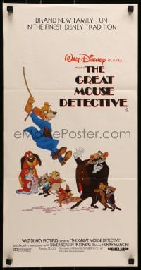 6k669 GREAT MOUSE DETECTIVE Aust daybill 1986 Walt Disney's crime-fighting Sherlock Holmes cartoon!