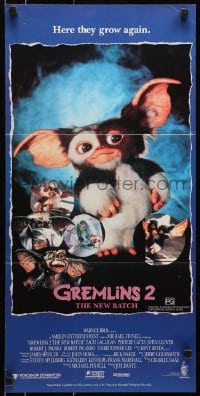 6k671 GREMLINS 2 Aust daybill 1990 different montage of Gizmo & wacky monsters!