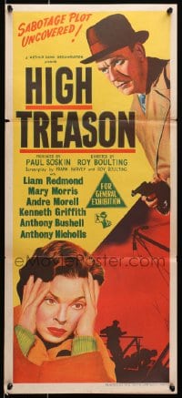 6k682 HIGH TREASON Aust daybill 1952 Roy Boulting's brilliant Communist spy thriller!