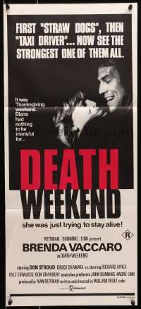 6k687 HOUSE BY THE LAKE Aust daybill 1976 Don Stroud, Brenda Vaccaro, Death Weekend!