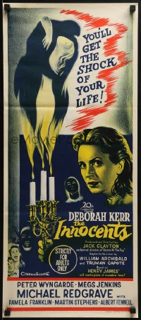 6k698 INNOCENTS Aust daybill 1962 Deborah Kerr is outstanding in Henry James' classic horror story!