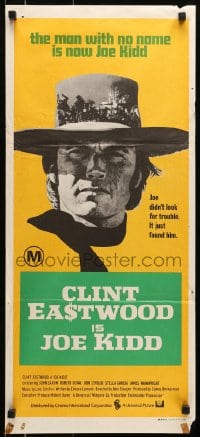6k708 JOE KIDD Aust daybill 1972 John Sturges, if you're looking for trouble, he's Clint Eastwood!