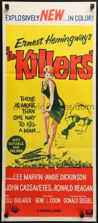 6k718 KILLERS Aust daybill 1964 Don Siegel, Hemingway, Lee Marvin, sexy Angie Dickinson!