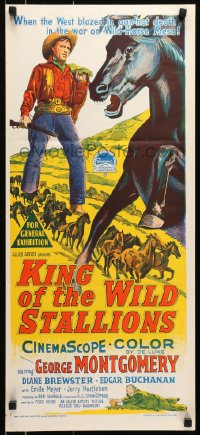 6k725 KING OF THE WILD STALLIONS Aust daybill 1959 George Montgomery, cool art!