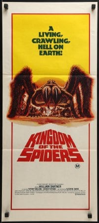 6k726 KINGDOM OF THE SPIDERS Aust daybill 1977 cool different artwork of giant hairy spiders!