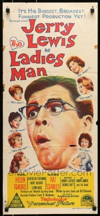 6k730 LADIES MAN Aust daybill 1961 girl-shy upstairs-man-of-all-work Jerry Lewis screwball comedy!