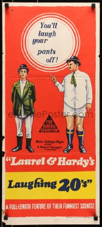 6k740 LAUREL & HARDY'S LAUGHING '20s Aust daybill 1965 90 minutes of movie-making mirth & madness!
