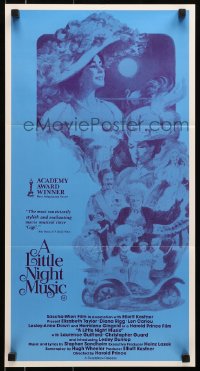 6k751 LITTLE NIGHT MUSIC Aust daybill 1978 Elizabeth Taylor, Diana Rigg, cast montage art!