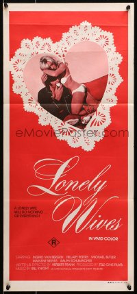 6k754 LONELY WIVES Aust daybill 1973 German sexploitation, what makes them do it, they need action!