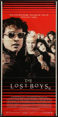 6k756 LOST BOYS Aust daybill 1987 teen vampire Kiefer Sutherland, directed by Joel Schumacher!