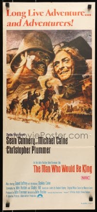 6k777 MAN WHO WOULD BE KING Aust daybill 1975 art of Sean Connery & Michael Caine by Tom Jung!