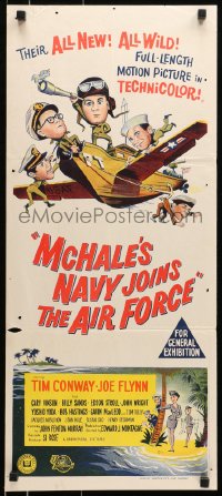 6k786 McHALE'S NAVY JOINS THE AIR FORCE Aust daybill 1965 art of cast in wacky flying ship!
