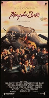 6k787 MEMPHIS BELLE Aust daybill 1990 Matt Modine, Sean Astin, cool cast portrait by WWII B-17!