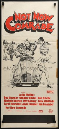 6k817 NOT NOW COMRADE Aust daybill 1976 Leslie Phillips, Roy Kinnear, English comedy!