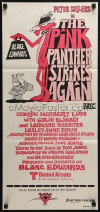 6k842 PINK PANTHER STRIKES AGAIN Aust daybill 1976 Peter Sellers is Inspector Jacques Clouseau!