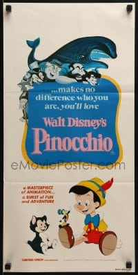 6k843 PINOCCHIO Aust daybill R1982 Disney classic cartoon about a wooden boy who wants to be real!